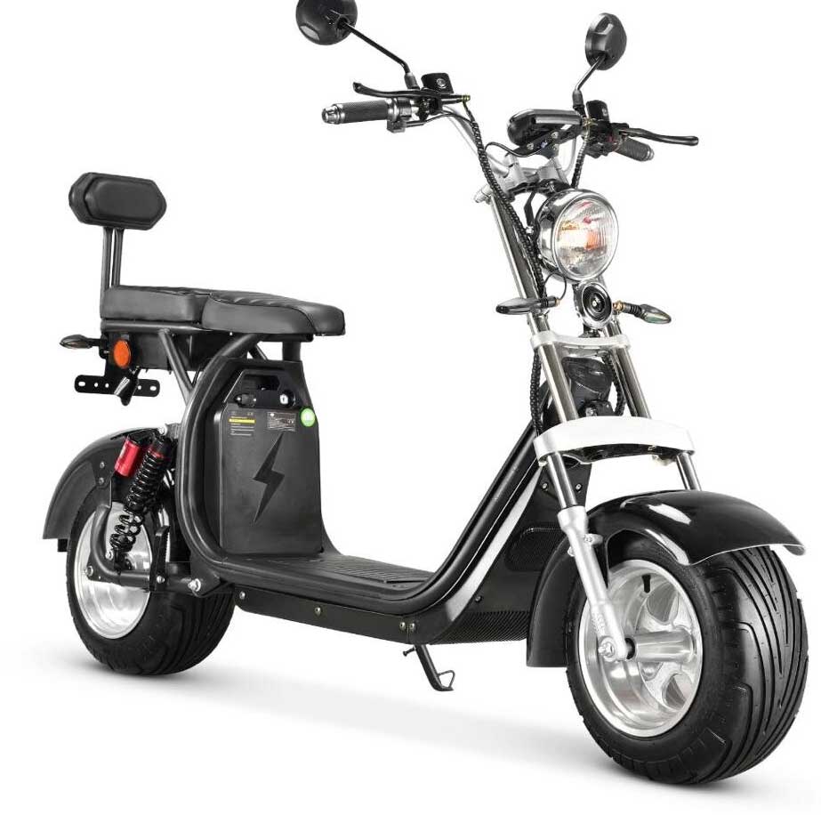 RocknBikes CP1.6 Alu-Felgen Motorroller 45km/h Elektroscooter Schwarz 60V20Ah Akku komplett zusammengebaut