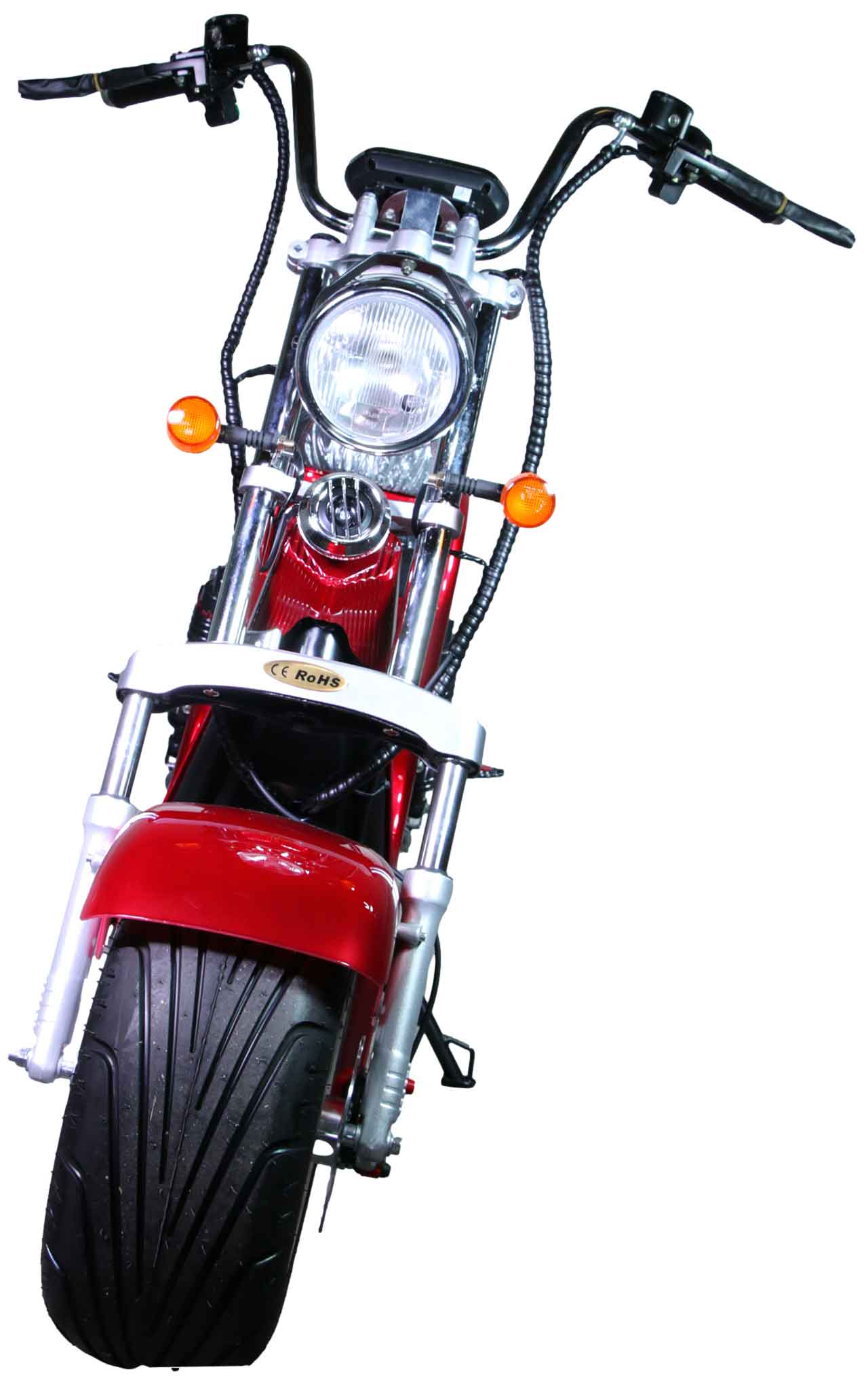 RocknBikes Harley Scooter REH05 8-4 Burgundy Rot metalic Elektro Motorroller Scooter CityCoco Alu Felgen Akku 60V20Ah