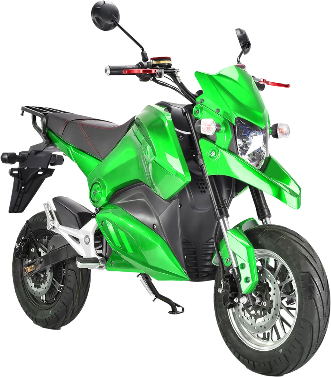 SuperMoto Elektro Motorrad RE8SM Grün 45km/h 72V20Ah Lead Accid Alufelgen