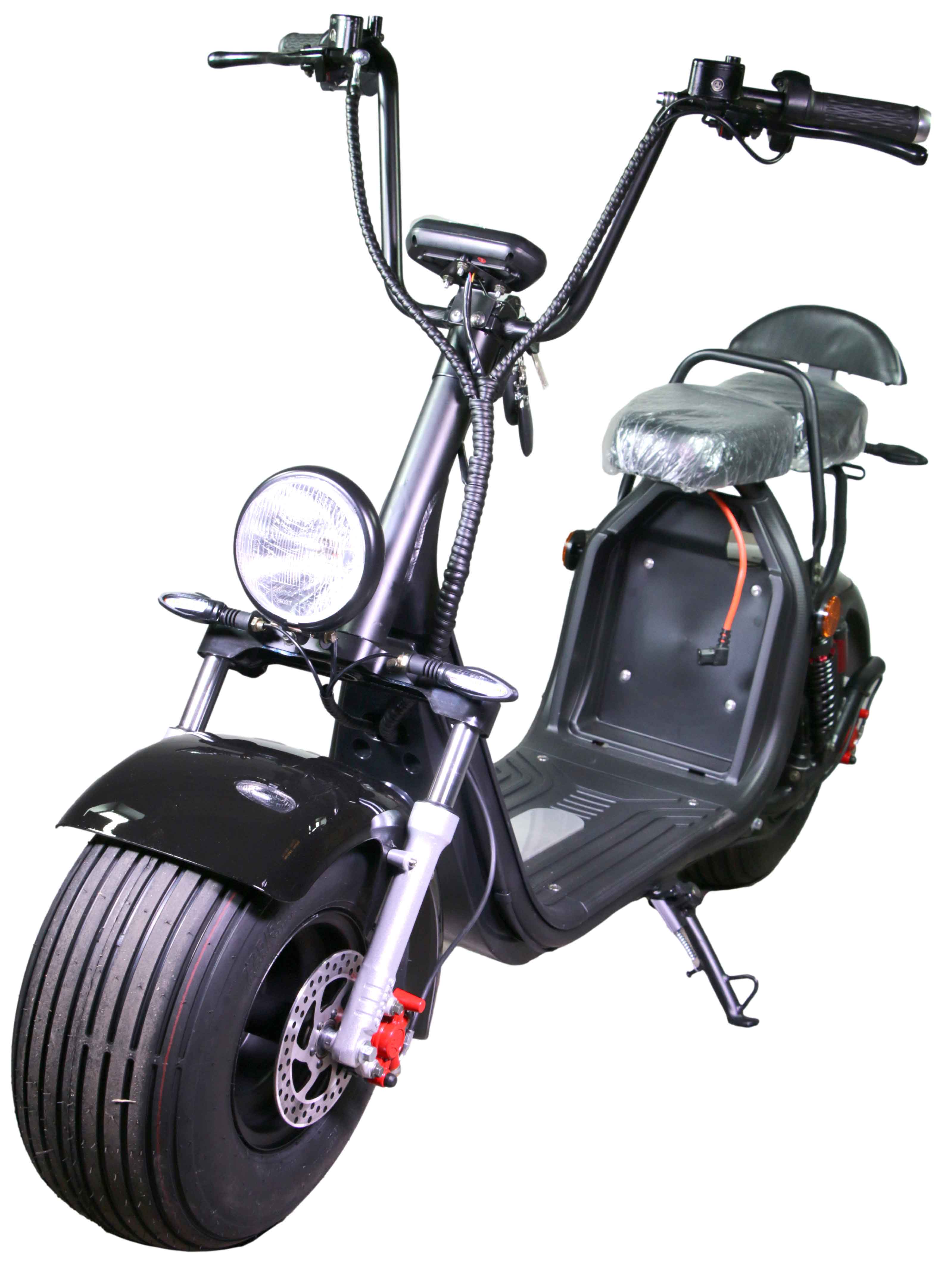 HR-2 25km/h Mofa ohne Akku RocknBikes Elektroroller Motorroller  Harley Scooter CitiCoco Black Shiny