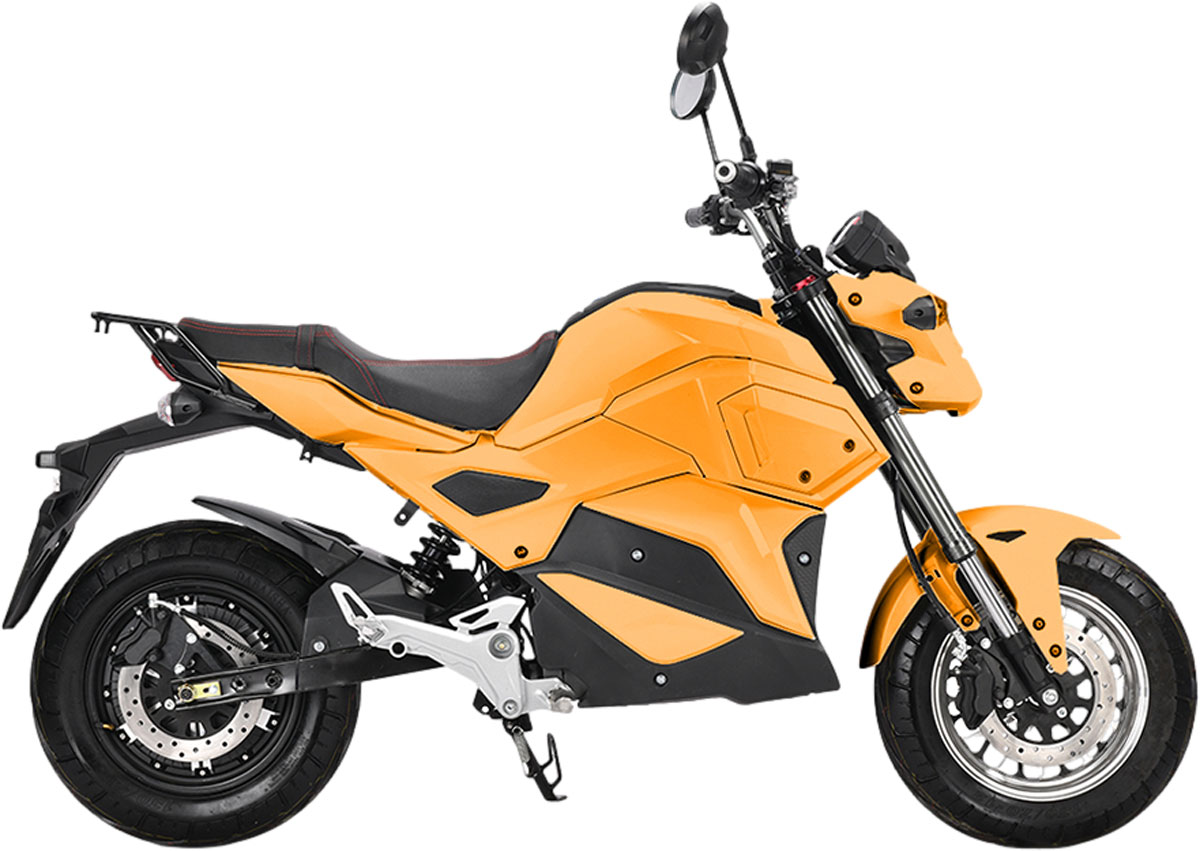 Elektro Motorrad RE8 Orange 45km/h 72V20Ah Lead Accid Alufelgen Naked Bike