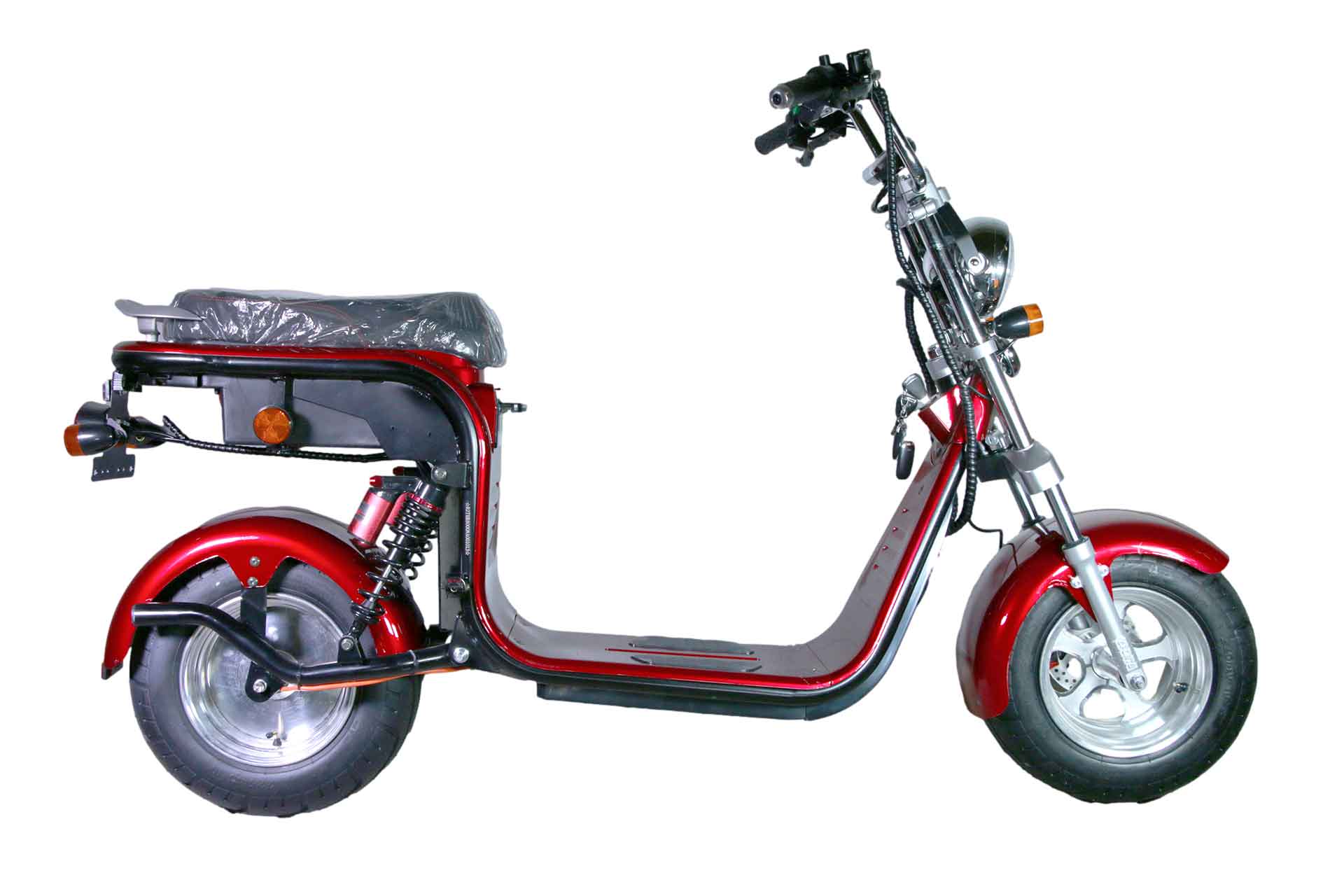 RocknBikes Harley Scooter REH05 8-4 Burgundy Rot metalic Elektro Motorroller Scooter CityCoco Alu Felgen Akku 60V20Ah