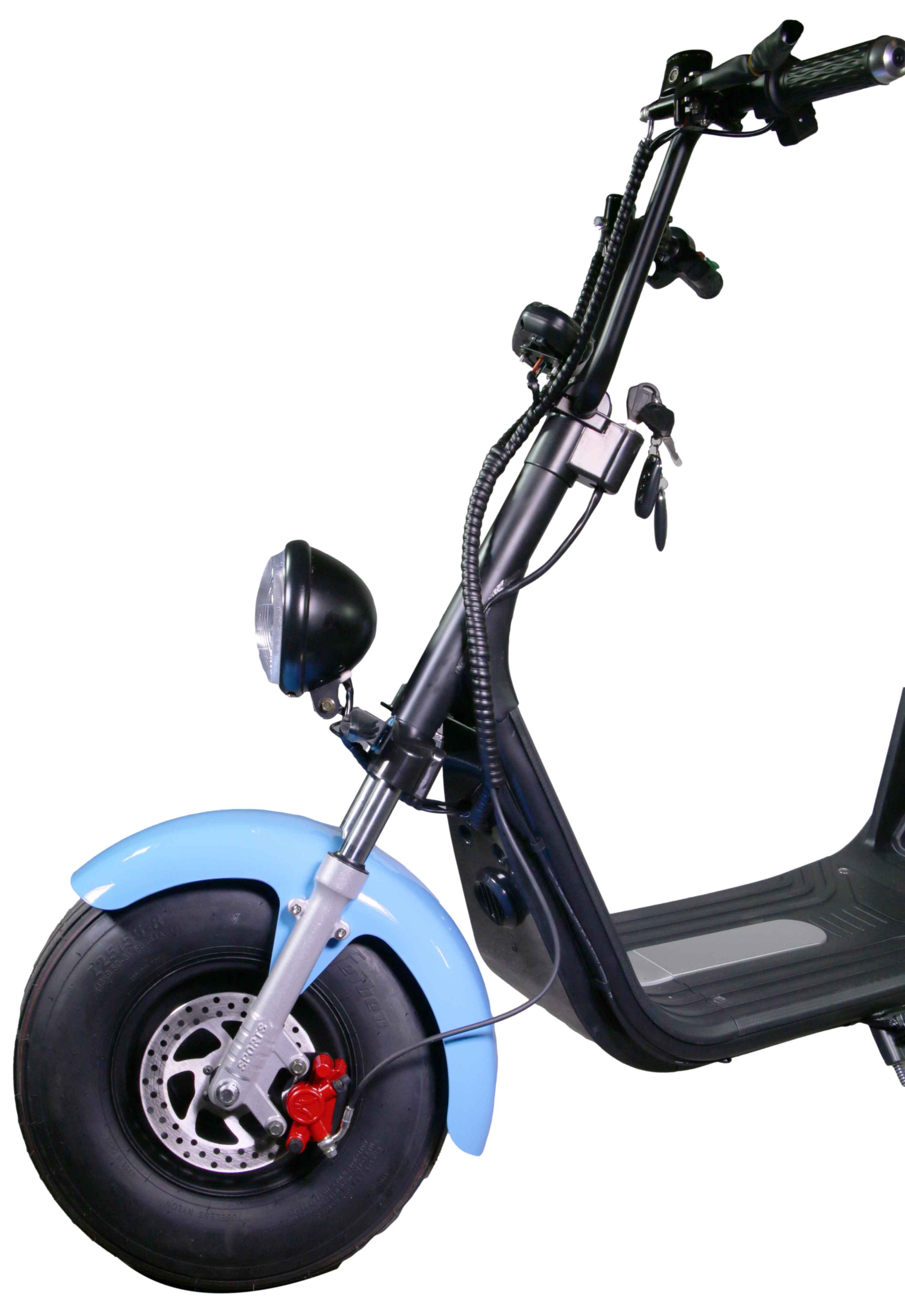 HR-2 RocknBikes Elektroroller Motorroller 45km/h Harley Scooter CitiCoco Baby Blue 60V20AH