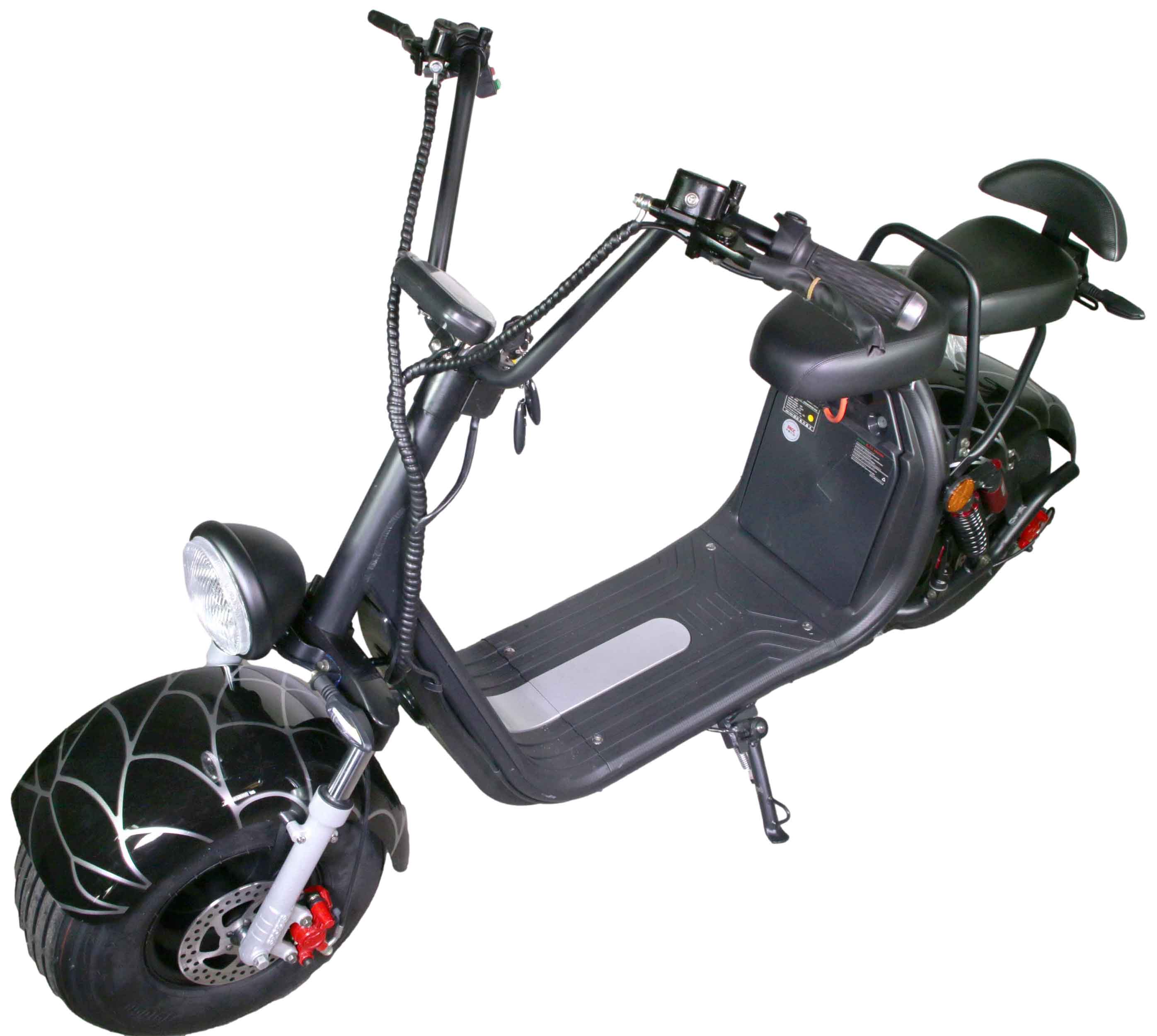 HR-2 RocknBikes Elektroroller Motorroller 45km/h Harley Scooter CitiCoco Spider Black Akku 60V20Ah Akku