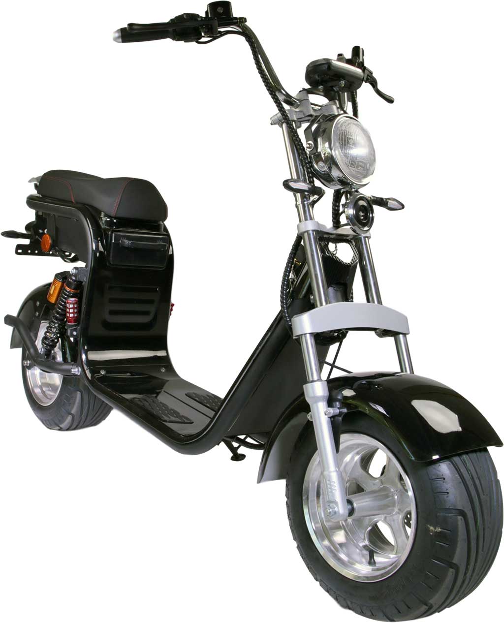 RocknBikes Harley Scooter REH05 45km/h Mokick Schwarz Elektro Motorroller CityCoco Alu Felgen Akku 60V20Ah