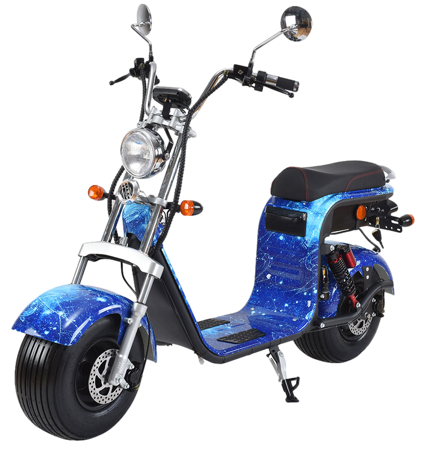 RocknBikes Harley Scooter REH05 8-4 BlueMix Elektro Motorroller Scooter CityCoco Alu Felgen Akku 60V20Ah