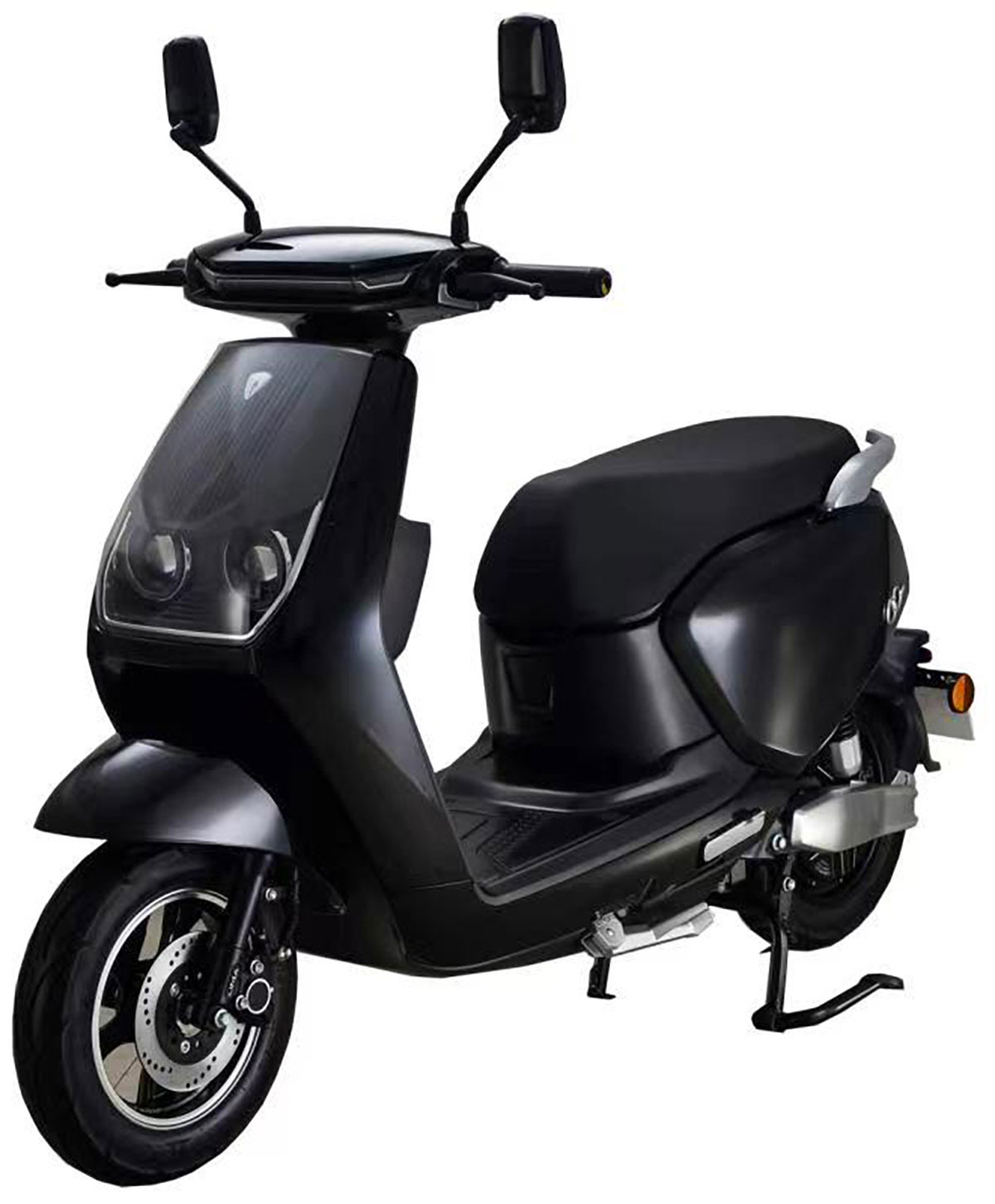 RocknBikes RE01 Schwarz Motorroller 45km/h Elektroscooter 60V20AH Blei-Gel Akku Alufelgen mit Sissibar teilzerlegt im Karton