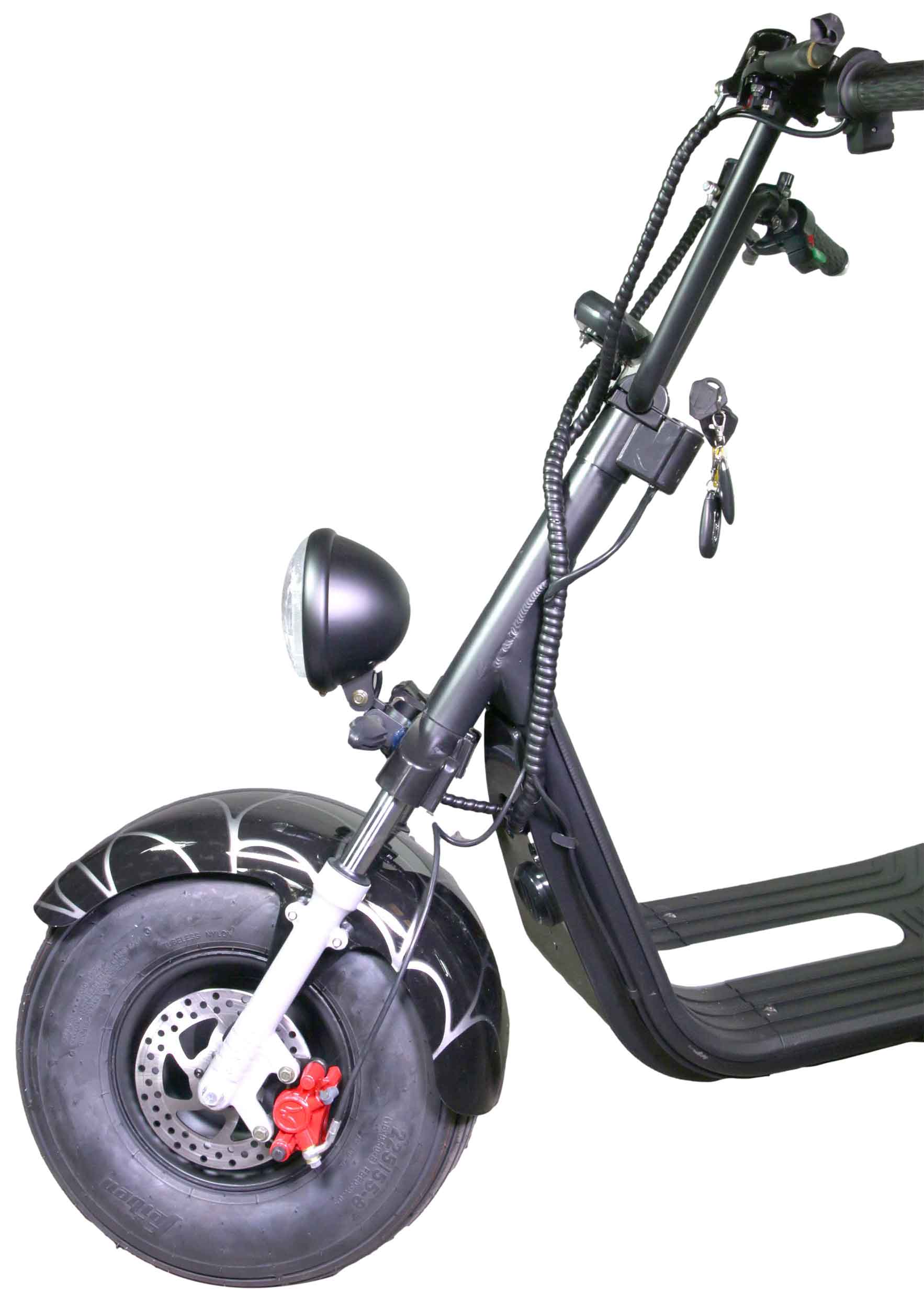 HR-2 RocknBikes Elektroroller Motorroller 45km/h Harley Scooter CitiCoco Spider Black Akku 60V20Ah Akku