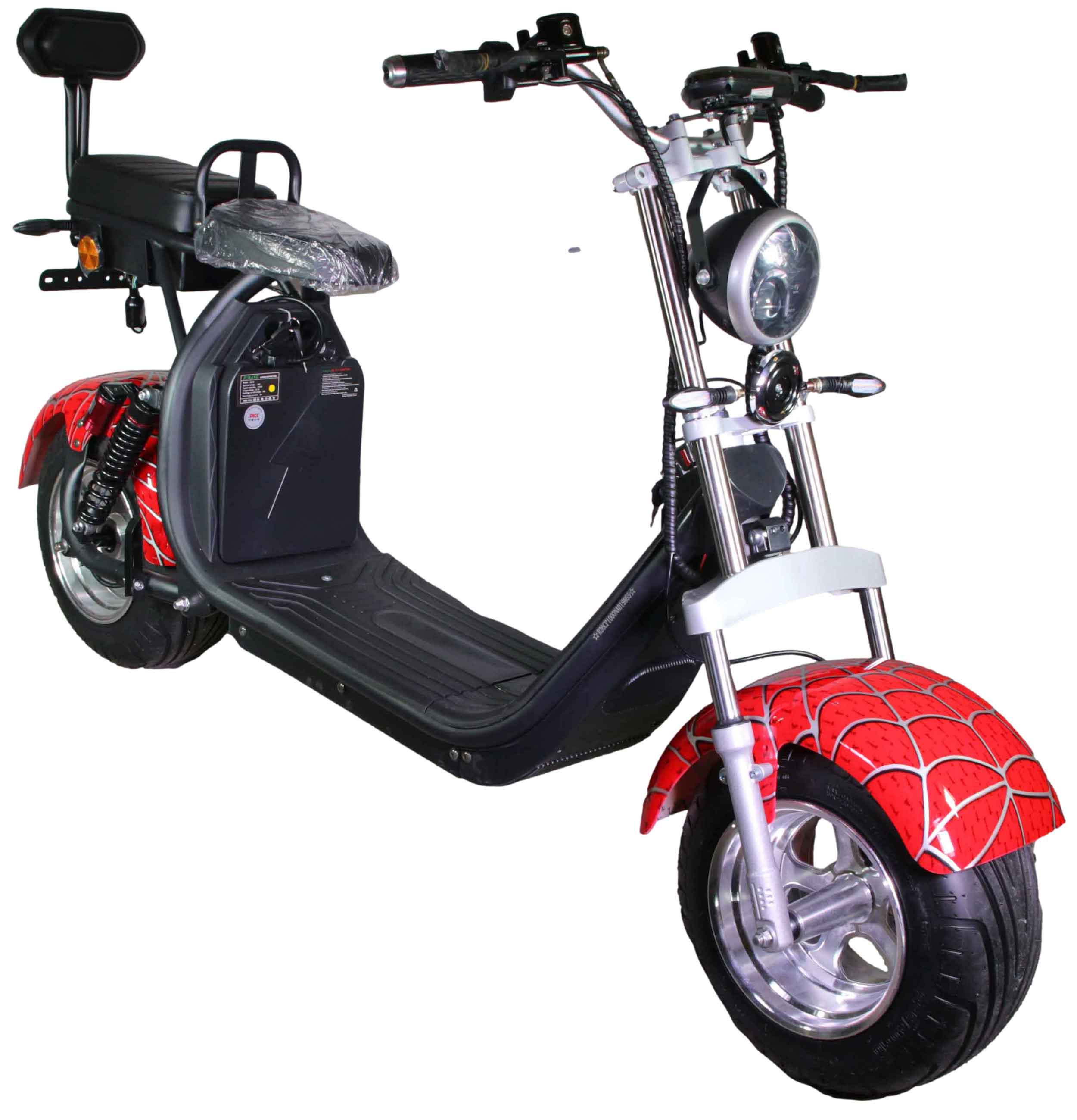 RocknBikes CP1.6 Elektroroller Spider Red Motorroller 45km/h Mokick Alu-Felgen Akku 60V20Ah Rot