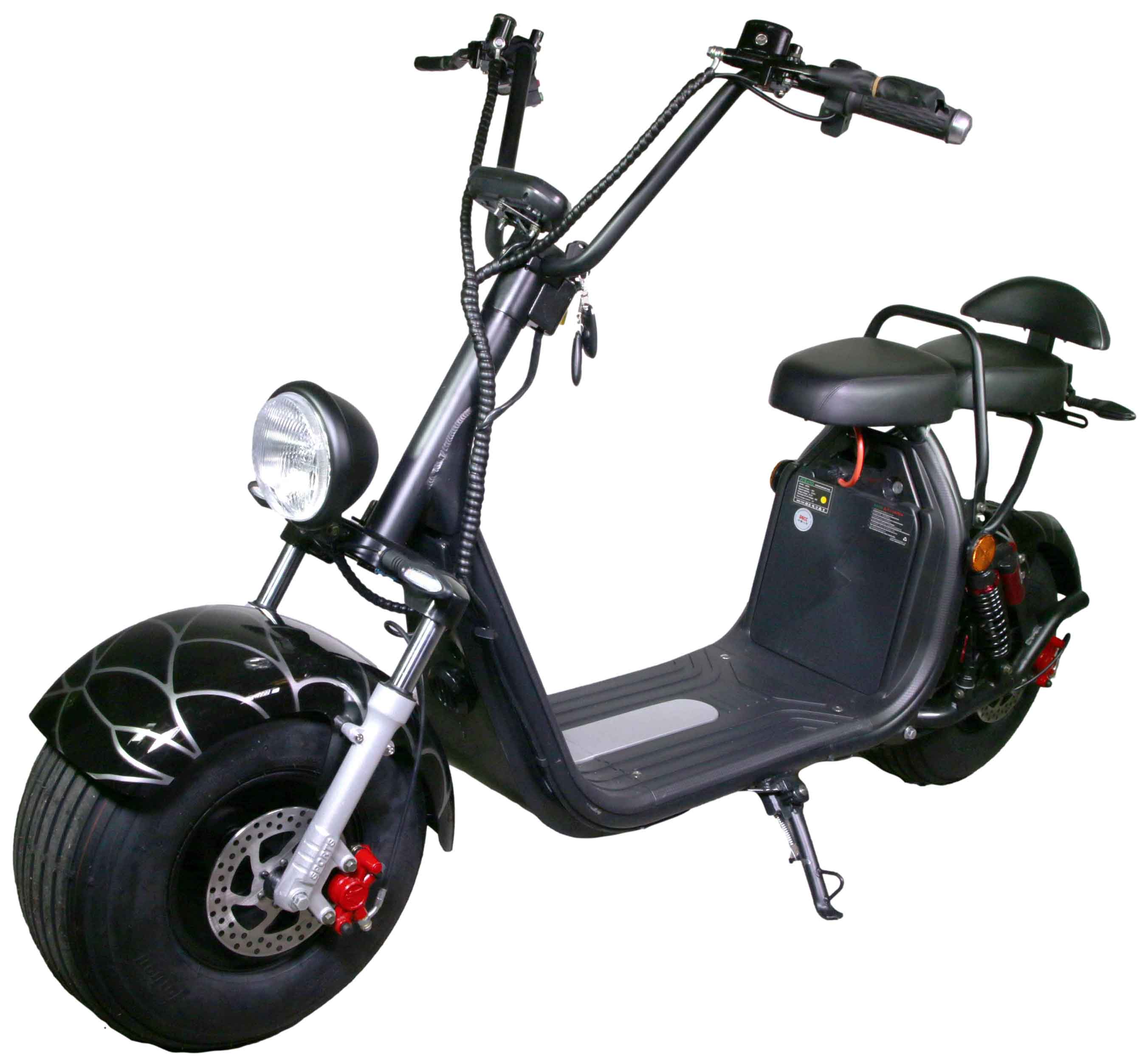 HR-2 RocknBikes Elektroroller Motorroller 45km/h Harley Scooter CitiCoco Spider Black Akku 60V20Ah Akku