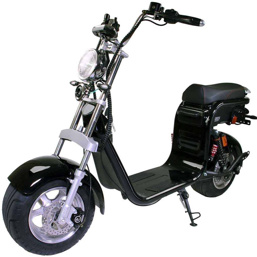 RocknBikes Harley Scooter REH05 45km/h Mokick Schwarz Elektro Motorroller CityCoco Alu Felgen Akku 60V20Ah Vorführfahrzeug