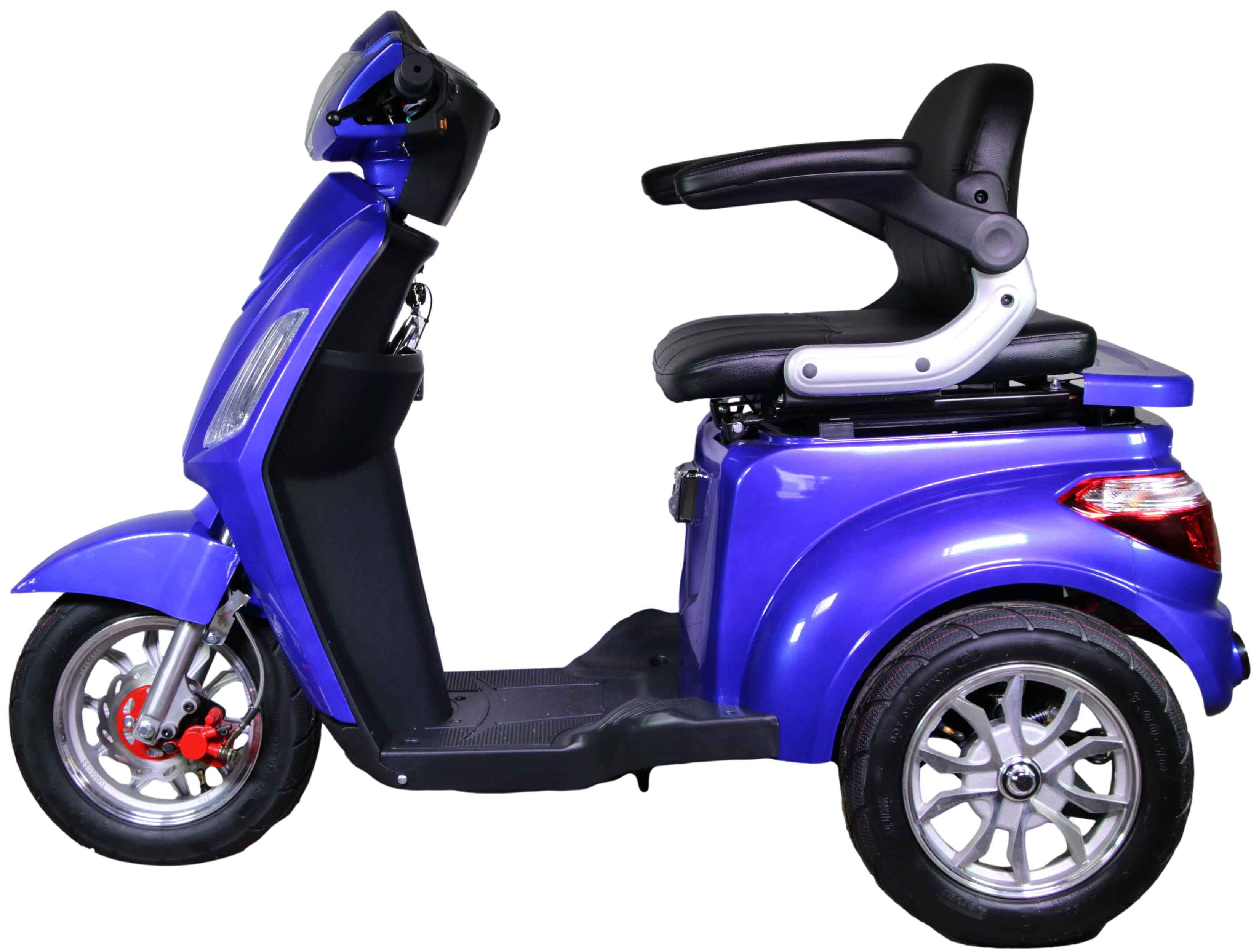 STRONIERT !!!!  Rocknbikes R500 Elektro-Seniorenmobil Blau Deep Blue Metallic 25km/h Akku 60V20aH Senioren Roller E-Scooter Roller Blue