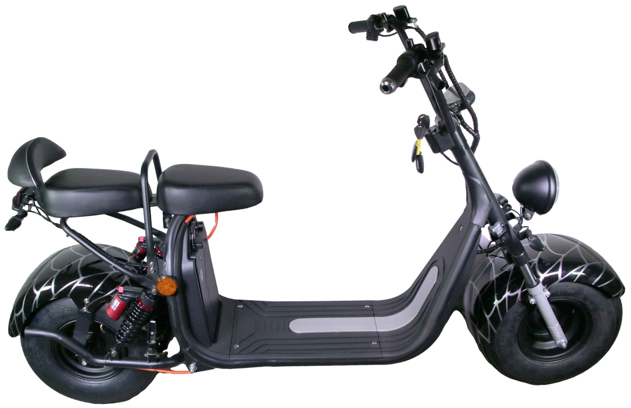 HR-2 RocknBikes Elektroroller Motorroller 25km/h Harley Scooter CitiCoco Spider Black 60V20Ah Akku