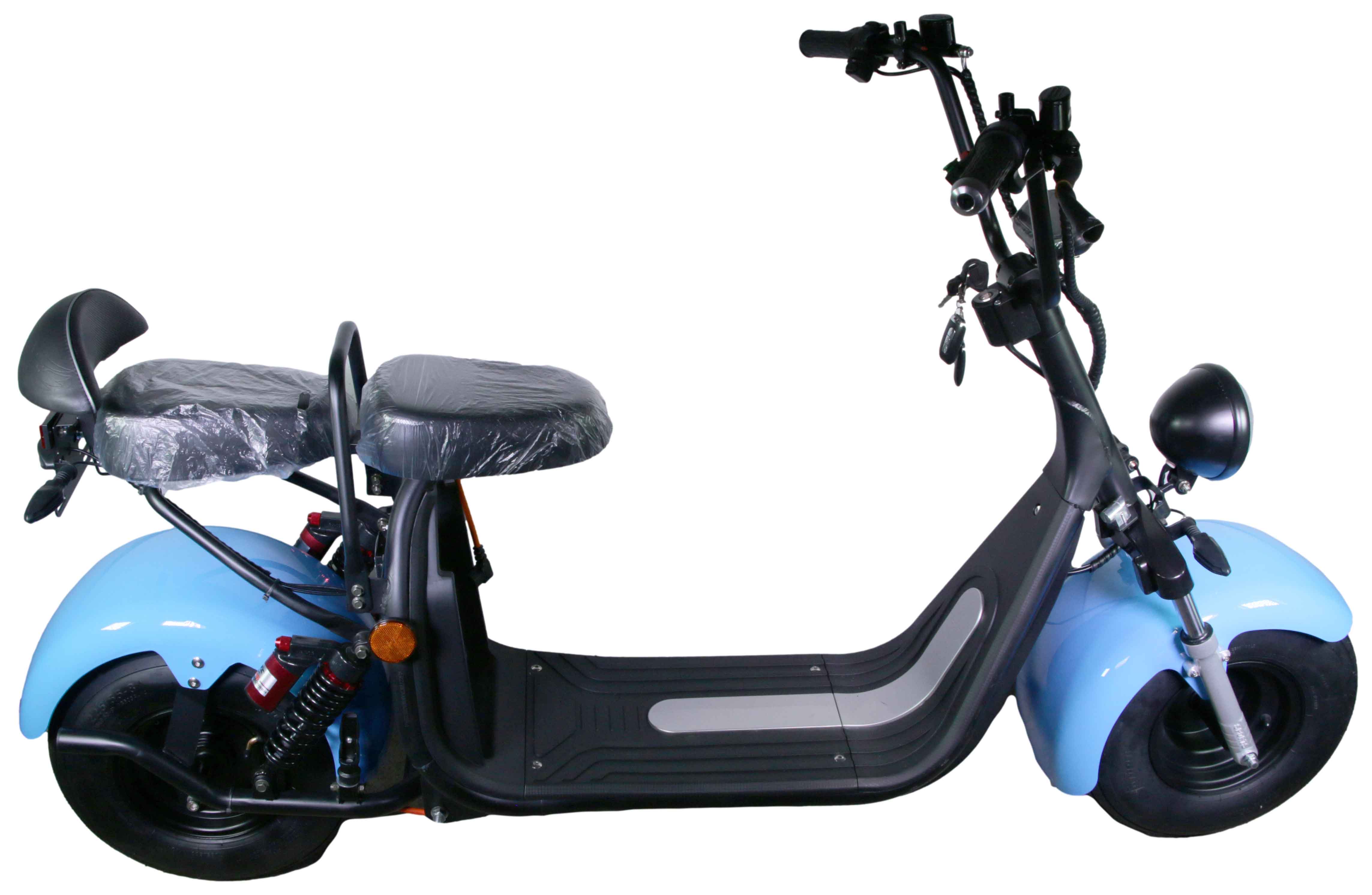 HR-2 RocknBikes Elektroroller Motorroller 45km/h Harley Scooter CitiCoco Baby Blue 60V20AH