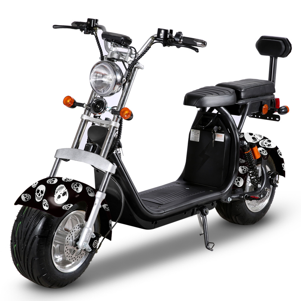 60V20Ah RocknBikes CP1.6 Alu-Felgen Motorroller 45km/h Elektroscooter Weiss 60V20Ah Akku komplett zusammengebaut