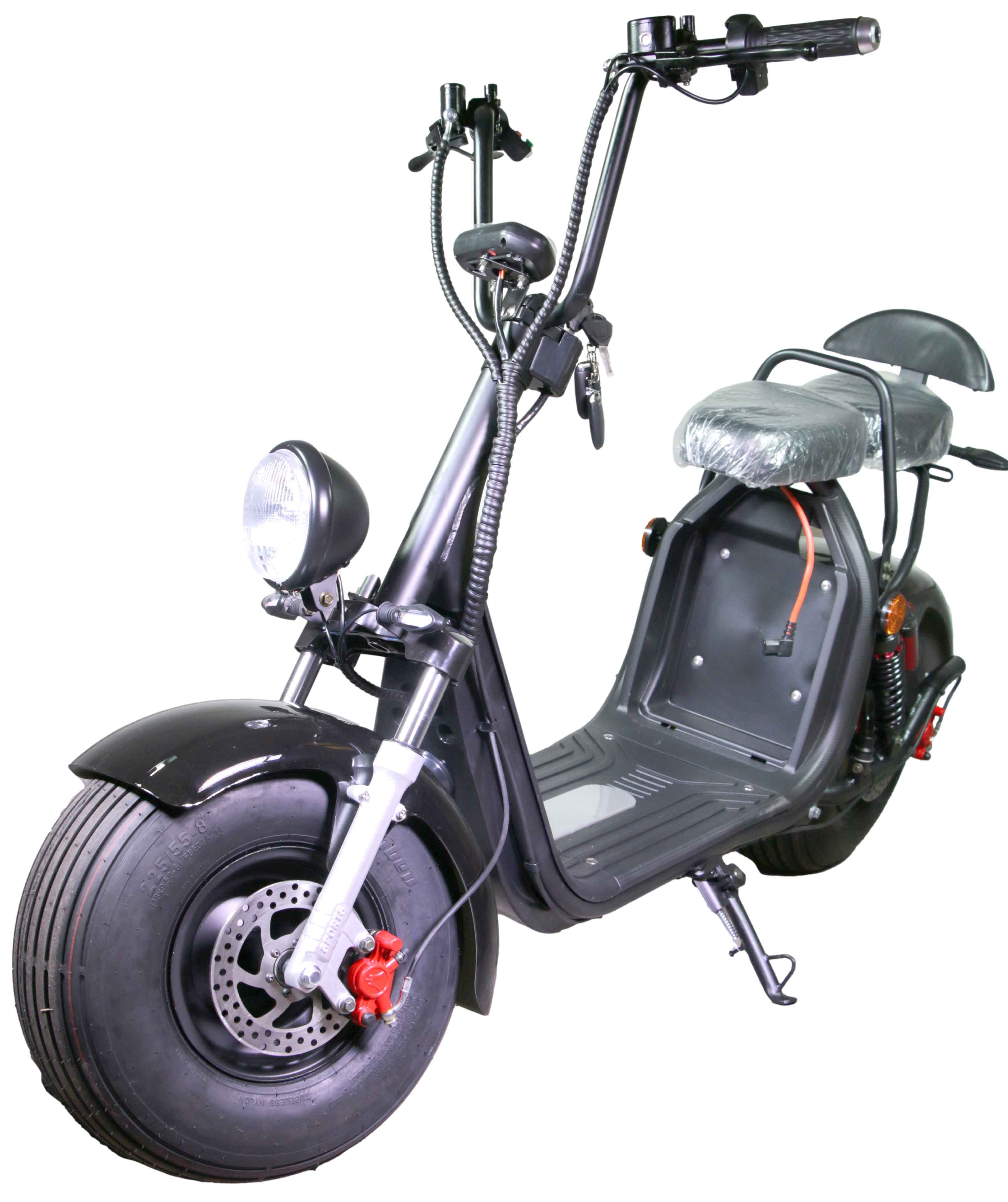 HR-2 25km/h Mofa ohne Akku RocknBikes Elektroroller Motorroller  Harley Scooter CitiCoco Black Shiny