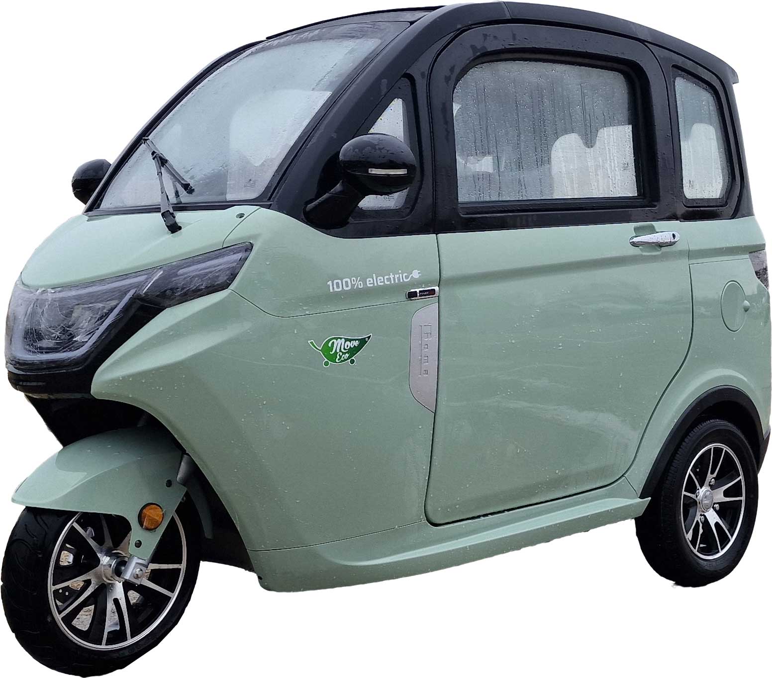 MoveEco MicroCar 45km/h X2 Mokick Version Mint-Schwarz 2 Personen Grün