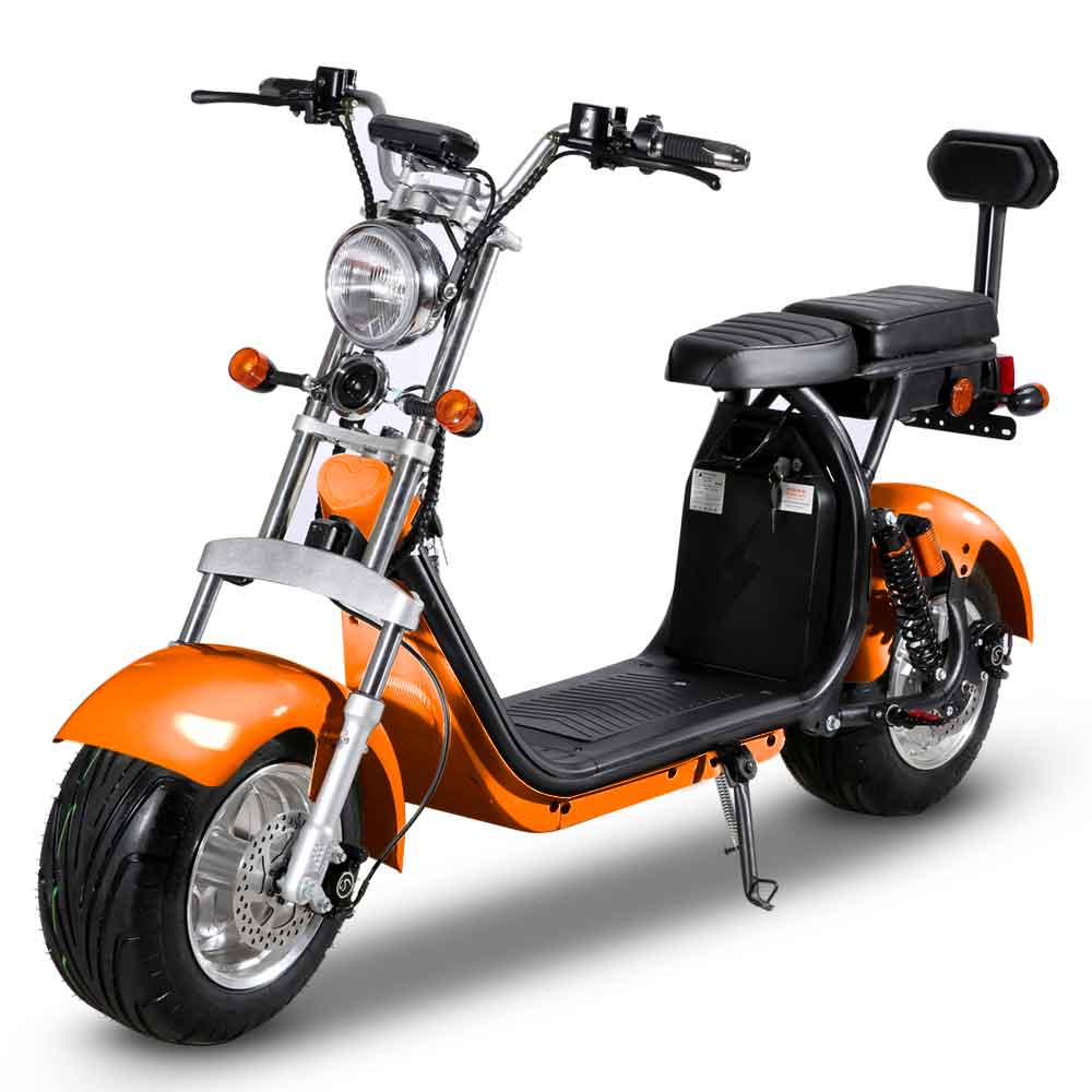 RocknBikes CP1.6 Elektroroller Motorroller 45km/h Orange Elektro-Scooter CitiyCoco Alu-Felgen 60V20Ah Akku komplett zusammengebaut